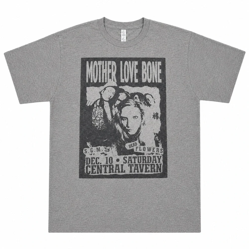 Mother Love Bone Central Tavern Concert Graphic T-Shirt Mens Heather Grey - Picture 1 of 1